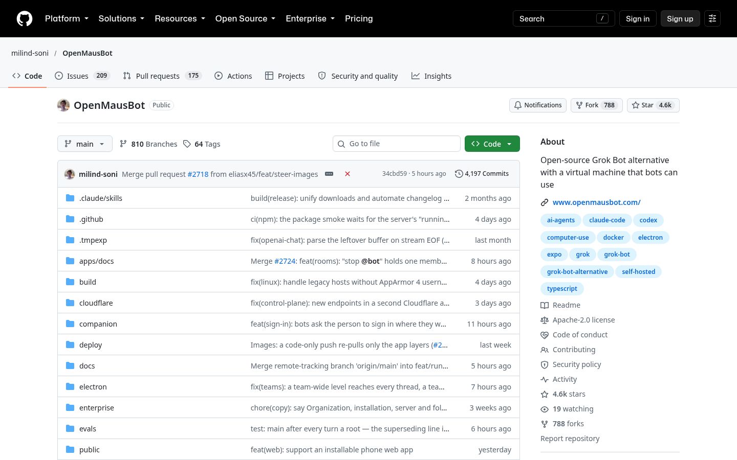 Screenshot of OpenMausBot